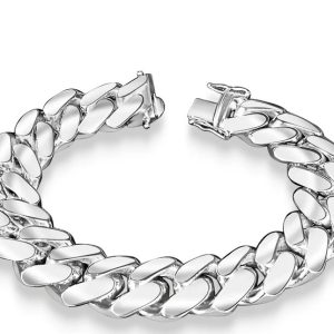 Men's 8.5" 18.0 mm Cuban Link Bracelet in 14K White Gold