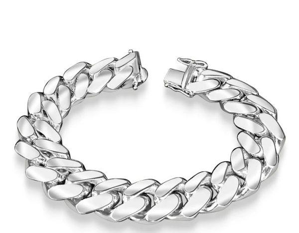 Men's 8.5" 18.0 mm Cuban Link Bracelet in 14K White Gold