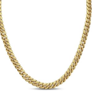 Men's 22" 8.0 mm Miami Cuban Link Necklace in 14K Yellow Gold