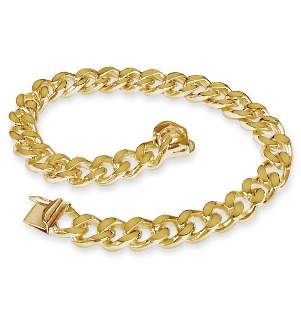 Men's 8.5" 8.0 mm Miami Cuban Link Bracelet in 14K Yellow Gold