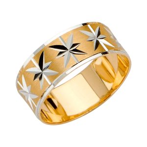 Men's 8.0 mm Designer Wedding Band in 14K Yellow & White Gold